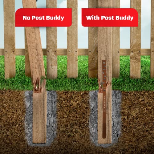 Post Buddy Pack of 8 Easy Fence Post Repair to fix 4 Broken Wood Posts, Fast and Easy to Install, Effective, Long-Lasting