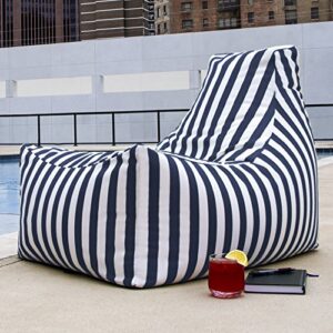 jaxx juniper outdoor bean bag patio chair, navy stripes