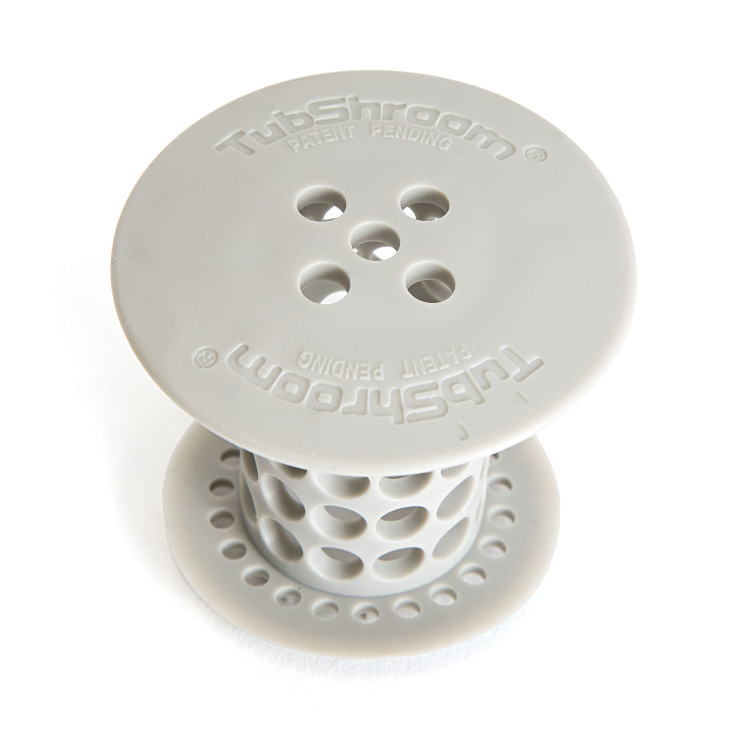 TubShroom Tub Hair Catcher Protector, Fits 1.5" - 1.75" Drain, Gray