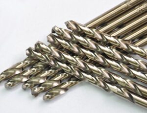 0xtul 10pcs,3/32",hss general purpose heavy duty cobalt jobber twist drill bits,ideal for drilling on mild steel, copper, aluminum, zinc alloy etc.