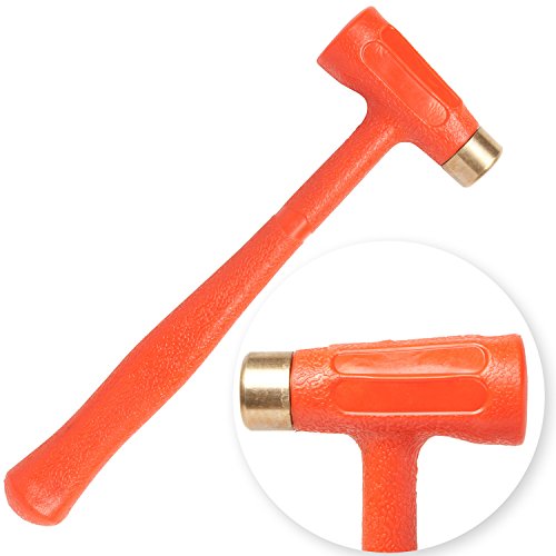 Dead Blow Hammer - 1.5lb Dual Head Brass Tip, TuffMan Tools