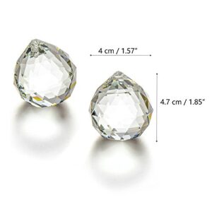 JIHUI Clear Glass Crystal Ball Prism Pendant Suncatcher 40mm Pack of 2