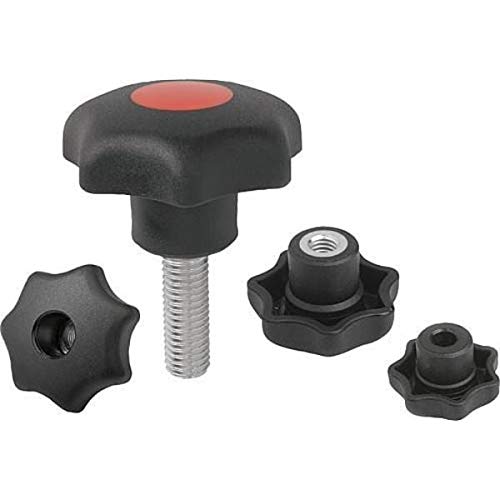 Star Grip Knob, 5/16-18, Ext, 1.57, 2.56, L