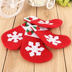 4pcs Christmas Snowflake Stockings Cutlery Decor Silverware Dinner Party Tableware