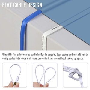 Cat 7 Ethernet Cable 3 ft 6 Pack (Highest Speed Cable) Cat7 Flat Shielded Ethernet Patch Cables - Internet Cable for Modem, Router, LAN, Computer - Compatible with Cat 5e, Cat 6 Network