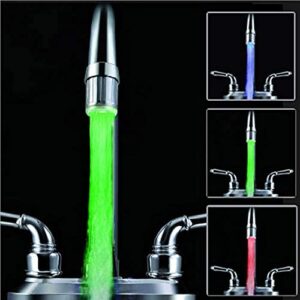 3 Color LED Light ChangingTemperature Sensor, Shower Stream Water Faucet Tap, for Kitchen Bathroom (23.5mm/0.925in)