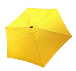 bellrino decor replacement yellow strong & thick umbrella canopy for 9ft 6 ribs yellow (canopy only)