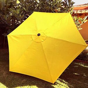 BELLRINO DECOR Replacement Yellow Strong & Thick Umbrella Canopy for 9ft 6 Ribs Yellow (Canopy Only)