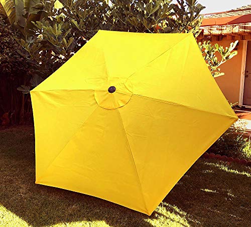 BELLRINO DECOR Replacement Yellow Strong & Thick Umbrella Canopy for 9ft 6 Ribs Yellow (Canopy Only)