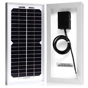 acopower solar panel 5 watt 12v black monocrystalline high-efficiency module off gird pv power with solar connectors for battery charging path light