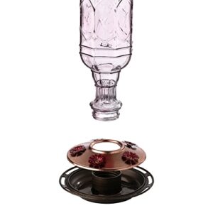 More Birds Amethyst Jewel Hummingbird Feeder, Glass Hummingbird Feeders for Outdoors, 5 Feeding Stations, 20 Ounces