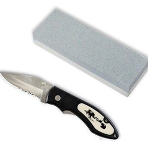 ToolUSA Folding Pocket Knife & 6-Inch Combination Sharpening Stone