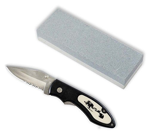 ToolUSA Folding Pocket Knife & 6-Inch Combination Sharpening Stone