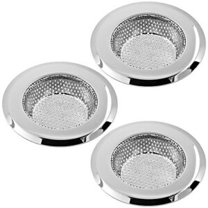 3 pack kitchen sink strainers, senhai 4.3" diameter stainless steel sink hole cover basket for house bathroom kitchen sinks, anti-clogging & rust-free & corrosion-free