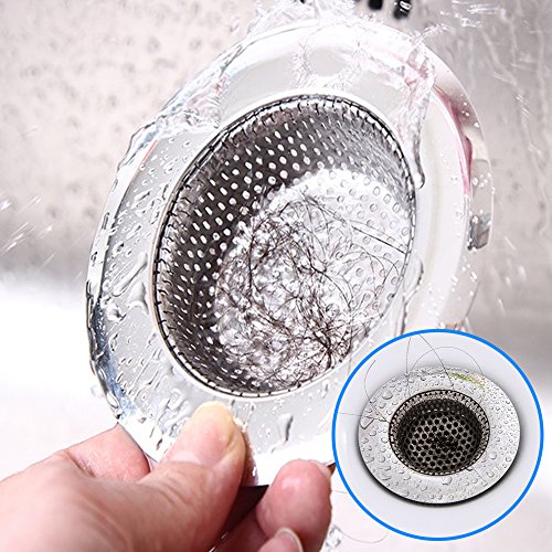 3 Pack Kitchen Sink Strainers, SENHAI 4.3" Diameter Stainless Steel Sink Hole Cover Basket for House Bathroom Kitchen Sinks, Anti-Clogging & Rust-Free & Corrosion-Free