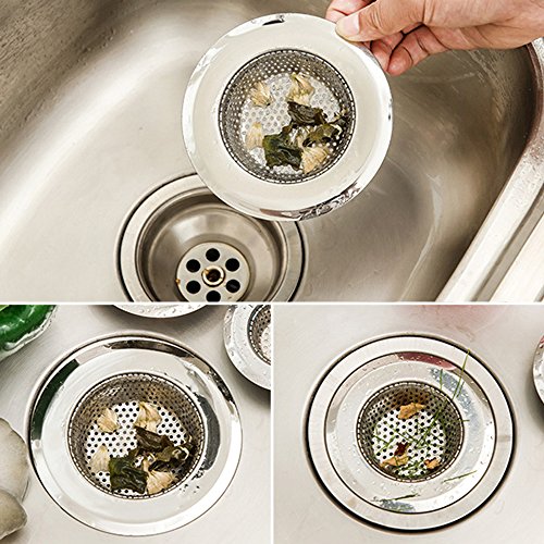 3 Pack Kitchen Sink Strainers, SENHAI 4.3" Diameter Stainless Steel Sink Hole Cover Basket for House Bathroom Kitchen Sinks, Anti-Clogging & Rust-Free & Corrosion-Free