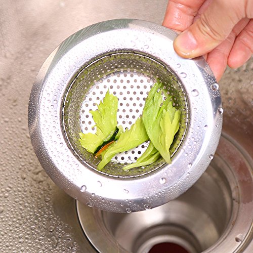 3 Pack Kitchen Sink Strainers, SENHAI 4.3" Diameter Stainless Steel Sink Hole Cover Basket for House Bathroom Kitchen Sinks, Anti-Clogging & Rust-Free & Corrosion-Free