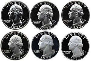 1970 S - 1979 S Washington Quarters Gem Proof Run 9 Coins US Mint Decade Lot Complete 1970's Set Uncirculated