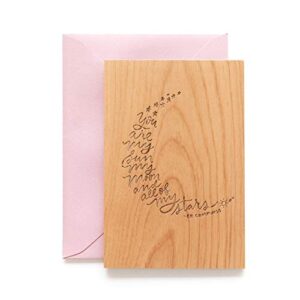 my sun moon stars wood wedding anniversary card for wife husband couple [romantic valentine's day card for boyfriend girlfriend, made in the usa]