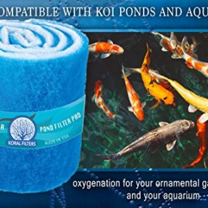 Premium Koi Pond Filter Media Roll - High-Efficiency Pond Filters for Outdoor Ponds, Reusable Fish Pond Filter Material, Made in USA (PRO - Blue - 4ft)