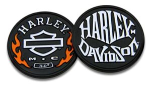 harley-davidson flames & h-d skull challenge coin, 1.75 in coin, black 8005078