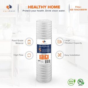 Aquaboon 1 Micron 20" ч 4.5" String Wound Sediment Water Filter Cartridge | Whole House Sediment Filtration | Compatible with PC40-20, WP1BB20P, 355222-45, WPP-45200-01, WPP-45200-01, 84650, 1-Pack