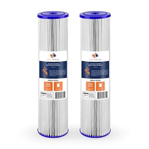 aquaboon 1 micron 20" x 4.5" pleated sediment water filter replacement cartridge | whole house sediment filtration | compatible with ecp5-bb, ap810-2, hdc3001, cp5-bb, spc-45-1005, ecp1-20bb, 2-pack