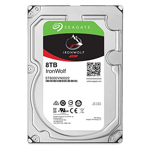 Seagate IronWolf 8Tb NAS Internal Hard Drive HDD – 3.5 Inch SATA 6GB/S 7200 RPM 256MB Cache for Raid Network Attached Storage (ST8000VN0022),Silver