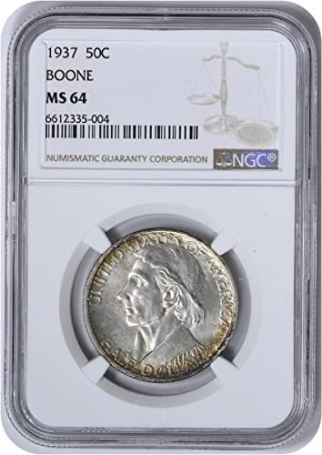 1937 P Boone Commemorative Silver Half NGC MS64