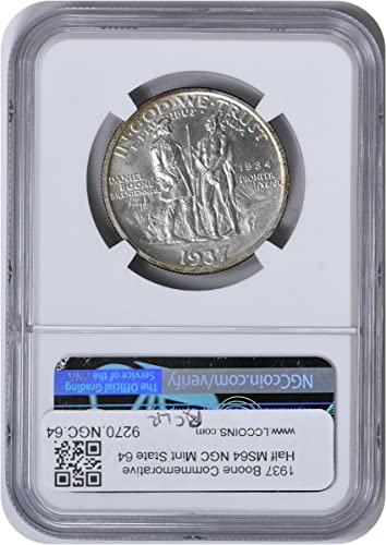 1937 P Boone Commemorative Silver Half NGC MS64