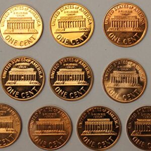 1960-1969 S Lincoln Cent Gem Proof Run 10 Coin Lot U.S. Mint