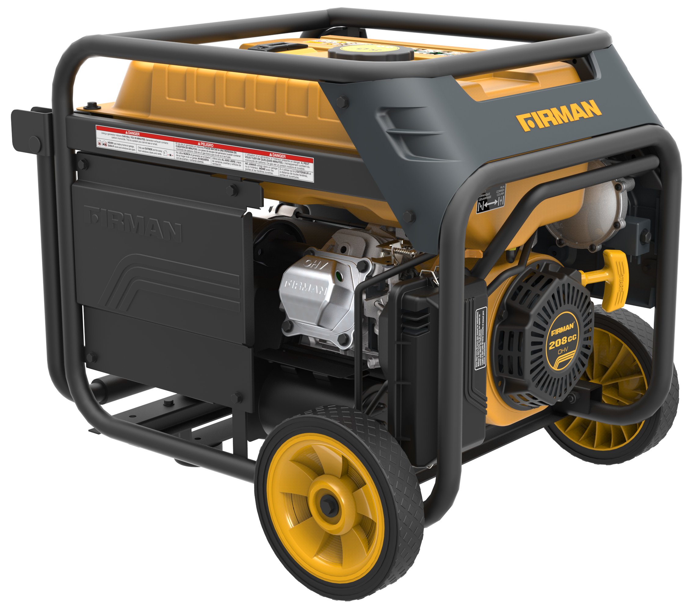 Firman Hybrid Series H03651 3650/4550 Watt Dual Fuel Generator, Yellow