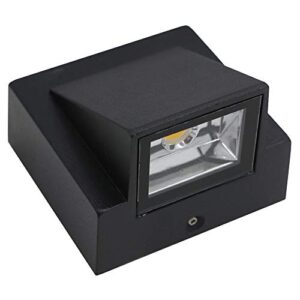 BRILLRAYDO 3W LED Outdoor Exterior Wall Step Down Light Fixture Lamp Black Finish Warm White