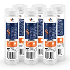 aquaboon 1 micron 10" x 2.5" grooved sediment water filter replacement cartridge for any 10 inch ro unit, whole house sediment filtration, compatible with p5, ap110, wfpfc5002, cfs110, rs14, 6-pack