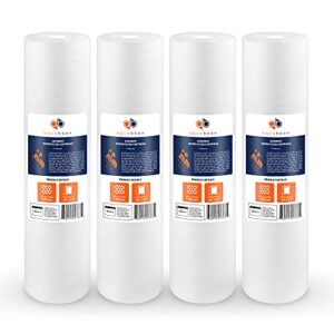 aquaboon 1 micron 20" x 4.5" sediment water filter replacement cartridge | whole house sediment filtration | compatible with ap810-2, sdc-45-2005, fpmb-bb5-20, p5-20bb, fp25b, 155358-43, 4 pack