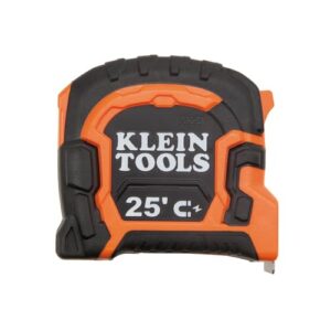 Klein Tools 86225 Tape Measure, 25-Foot Double Hook Magnetic with Finger Brake, Easy to Read Bold Lines