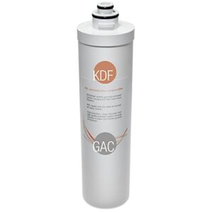 ispring fkg15q quick-change inline kdf/carbon filter for ultra filtration under sink water filter system cu-a4, white
