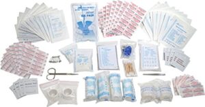 first aid kit refill - 200 piece - extra replacement supplies, loose packed restock supply pack