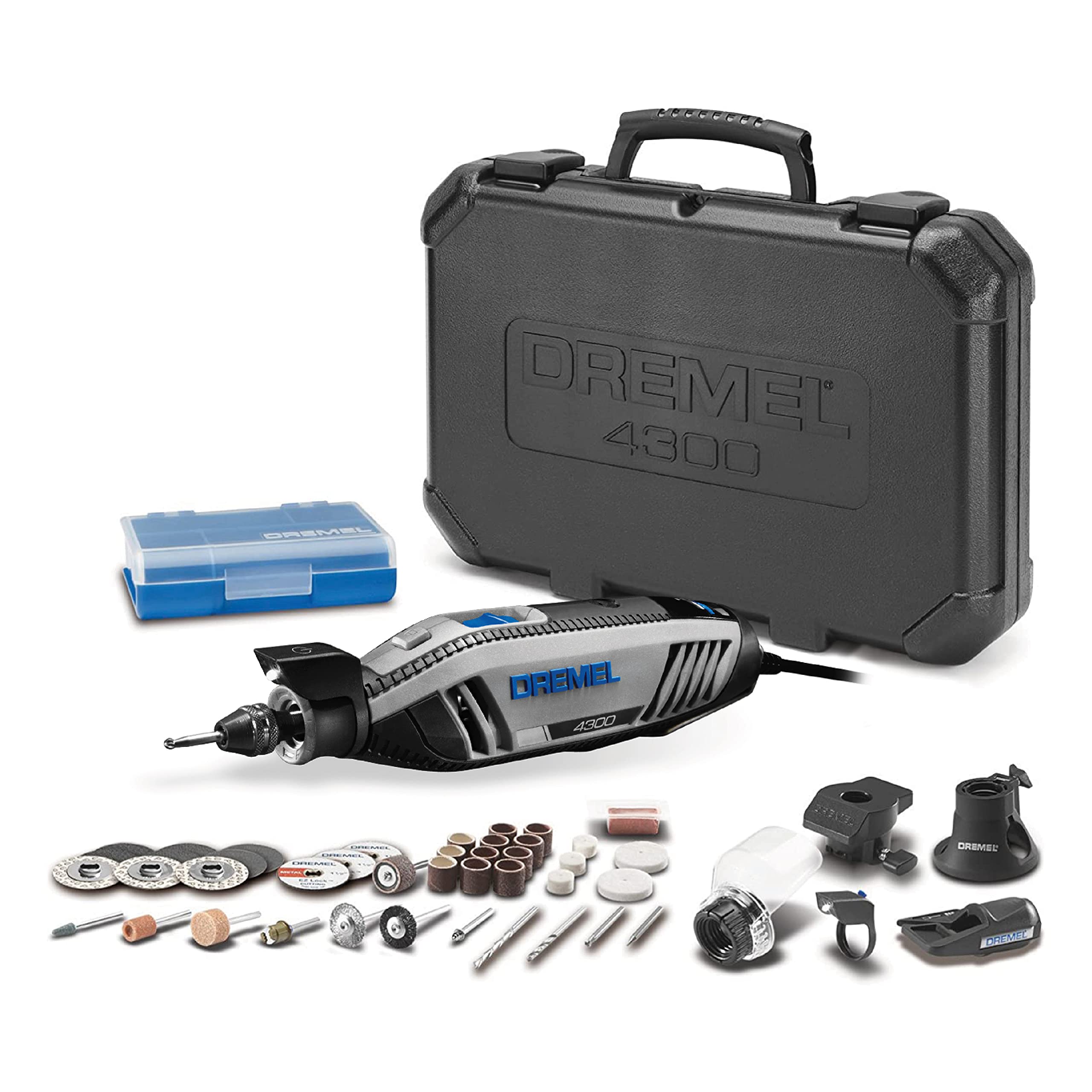 Dremel 4300-5/40 High Performance Rotary Tool Kit with LED Light- 5 Attachments & 40 Accessories- Engraver, Sander, and Polisher- Perfect for Grinding, Cutting, Wood Carving and Engraving , 9" Long