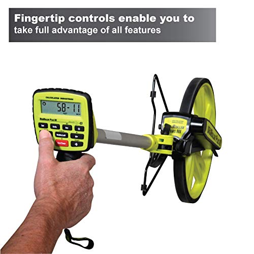 Calculated Industries #6575 DigiRoller Plus III 12.5 Inch Estimators Electronic Distance Measuring Wheel with Large Backlit Digital Display; Measure in Feet, Inches, Meters, Yards; FREE Carrying Pack