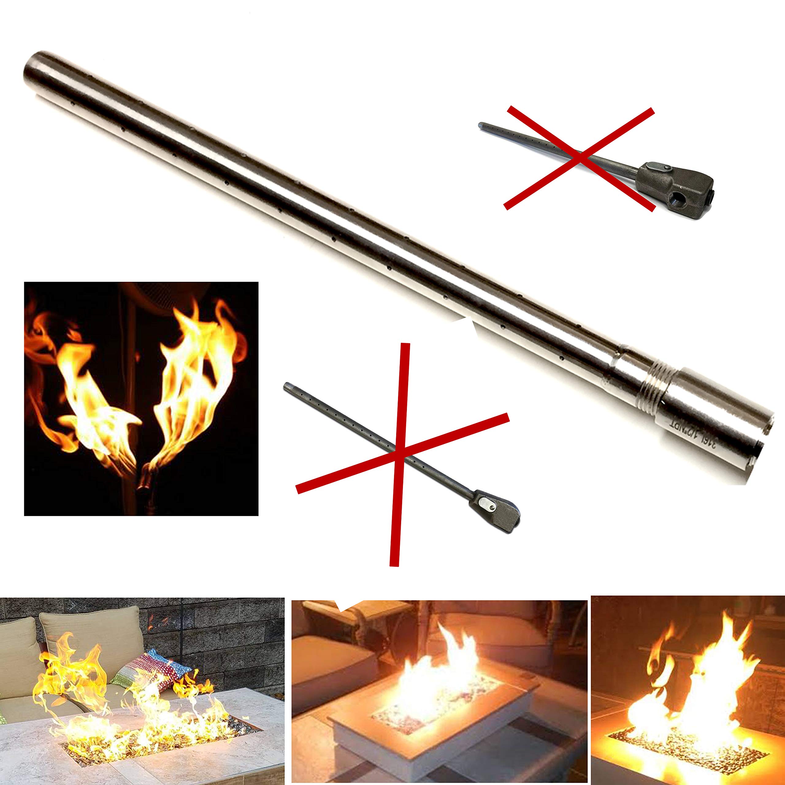 EasyFirePits Lifetime Warranted 316 Stainless Steel Marine Grade Straight Burners (48.00, 48 Inch Straight Burner)