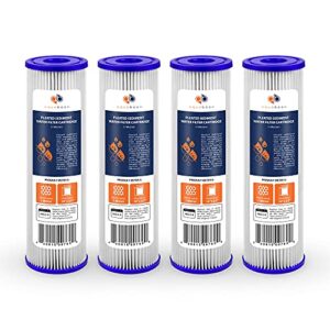 aquaboon 1 micron 10" x 2.5" pleated sediment water filter cartridge | universal replacement for any 10 inch ro unit | compatible with r50, 801-50, wfpfc3002, wb-50w, whkf-whpl, 4-pack