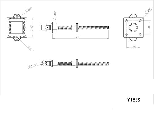 Yost Vises Y18SS Vise Screw | 18 Inch DIY Vise Tool | Solid Steel Main Screw with a Cast Iron Body Construction, Blue Metallic