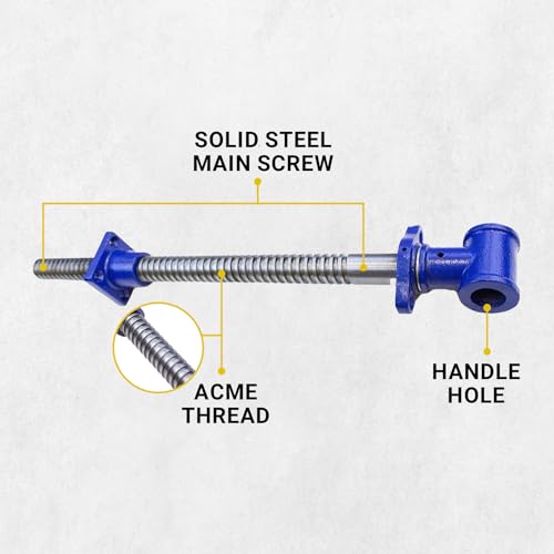 Yost Vises Y18SS Vise Screw | 18 Inch DIY Vise Tool | Solid Steel Main Screw with a Cast Iron Body Construction, Blue Metallic