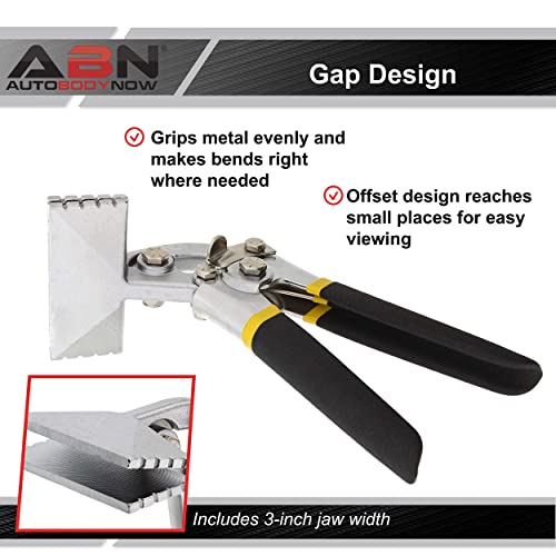 ABN Hand Seamers Sheet Metal Tool - 3 Inch Offset Metal Bending Pliers for Roofing, Siding, HVAC, and More