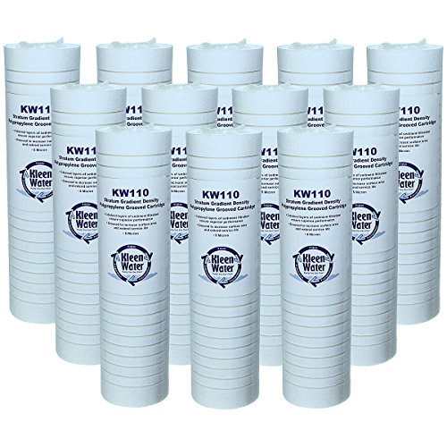 KleenWater Brand KW110 Water Filters, 5 Micron Dirt Rust and Sediment Filtration, Compatible With Aqua-Pure AP110, Set of 12