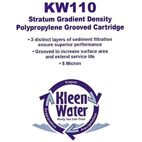 KleenWater Brand KW110 Water Filters, 5 Micron Dirt Rust and Sediment Filtration, Compatible With Aqua-Pure AP110, Set of 12