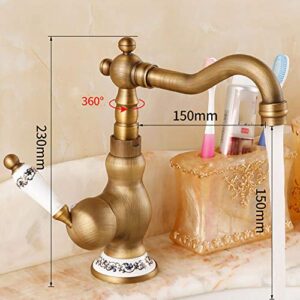 Lightinthebox Antique Bar/Prep Deck Mounted Rotatable with Ceramic Valve Single Handle One Hole for Antique Brass Kitchen Faucet