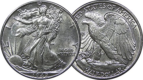 1940-1945 U.S. Walking Liberty Silver Half Dollar Coin Half Dollar About Uncirculated Condition