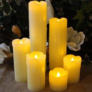 LED Lytes Timer Candles Set of 6, 2" Wide, 2"- 9" Tall, Dripping Wax Affect and Amber Flame, LED Christmas Candles Flickering, Wax Candles for Holiday Home Decor and Wedding Decor Sets